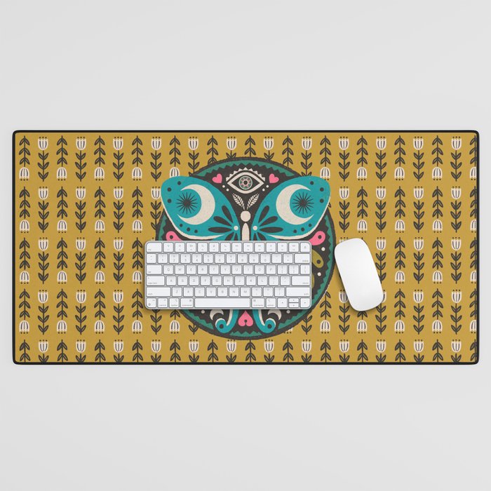 Luna Moth - Gold Desk Mat Gallery Image 1