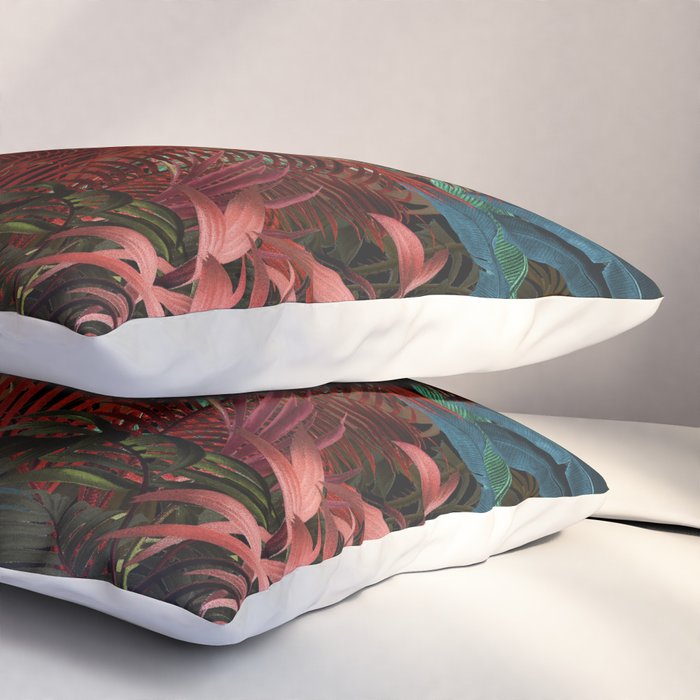 Tropical Night Garden Multicolor Pillow Sham Gallery Image 3