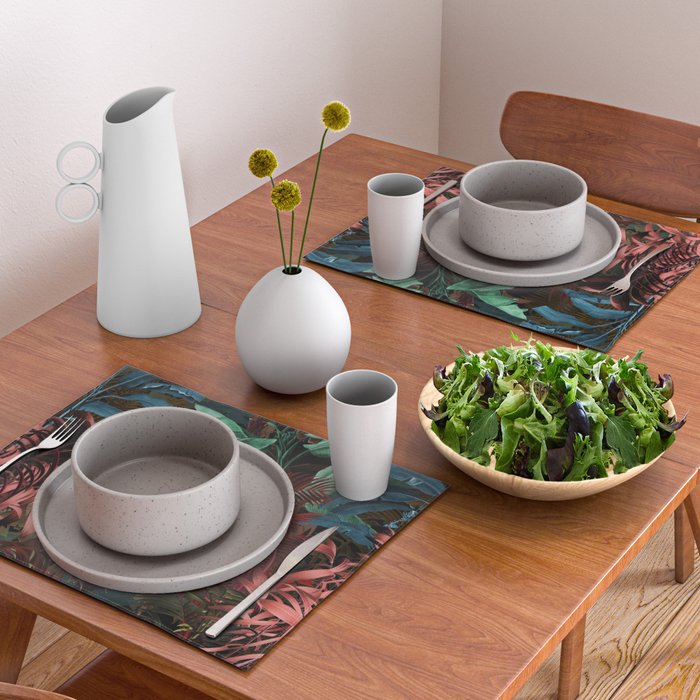 Tropical Night Garden Multicolor Placemat Gallery Image 2
