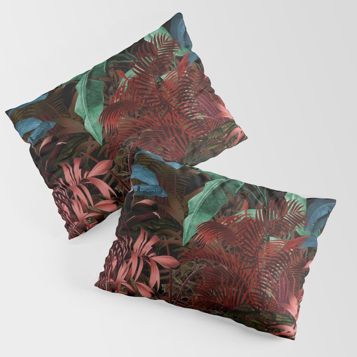 Tropical Night Garden Multicolor Pillow Sham Gallery Image 1