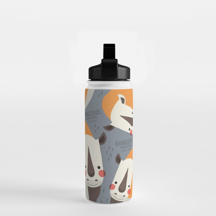 Rhinoceros, Wildlife of Africa Water Bottle Gallery Image 2