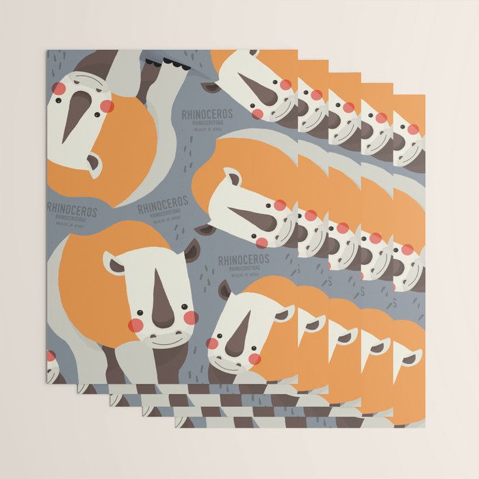 Rhinoceros, Wildlife of Africa Wrapping Paper Gallery Image 3
