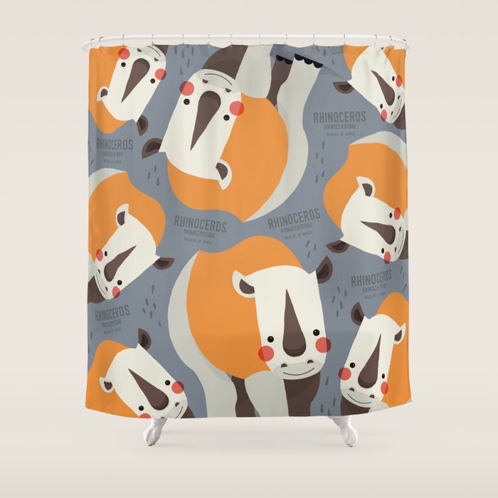 Rhinoceros, Wildlife of Africa Shower Curtain Gallery Image 1