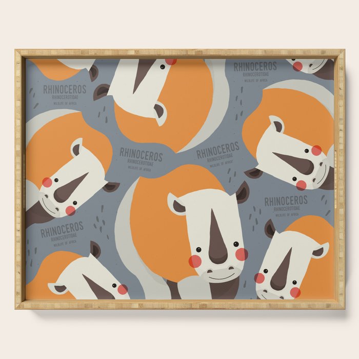 Rhinoceros, Wildlife of Africa Serving Tray Gallery Image 1