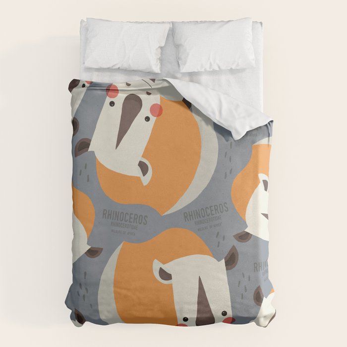Rhinoceros, Wildlife of Africa Duvet Cover Gallery Image 1