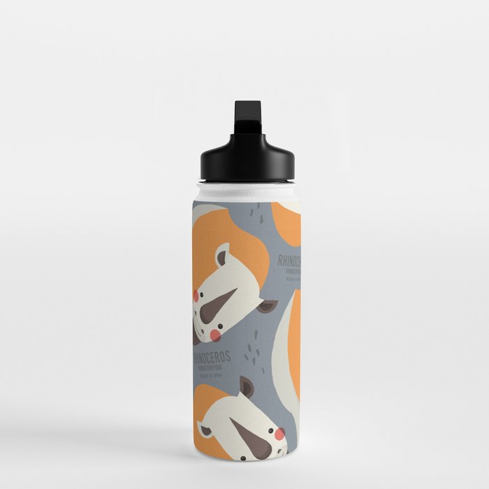 Rhinoceros, Wildlife of Africa Water Bottle Gallery Image 3