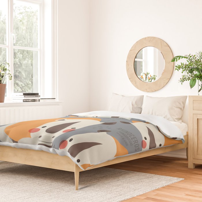 Rhinoceros, Wildlife of Africa Duvet Cover Gallery Image 2