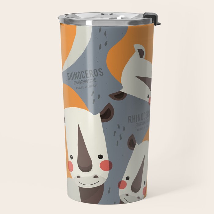 Rhinoceros, Wildlife of Africa Travel Mug Gallery Image 2