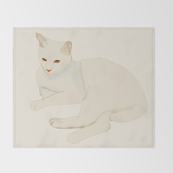 Minimal Abstract Art Cat 7 Throw Blanket Gallery Image 2