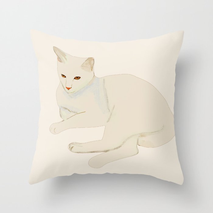 Minimal Abstract Art Cat 7 Throw Pillow Gallery Image 6