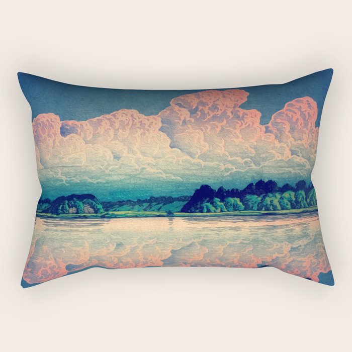 Admiring the Clouds in Kono Rectangular Pillow Gallery Image 2