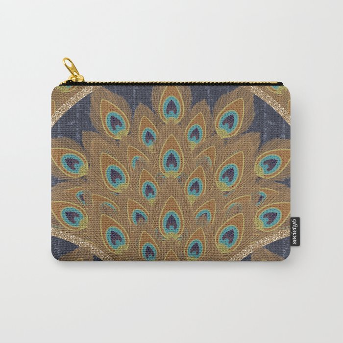 Peacock Art Deco Carry All Pouch Gallery Image 1