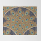 Peacock Art Deco Throw Blanket Gallery Image 2