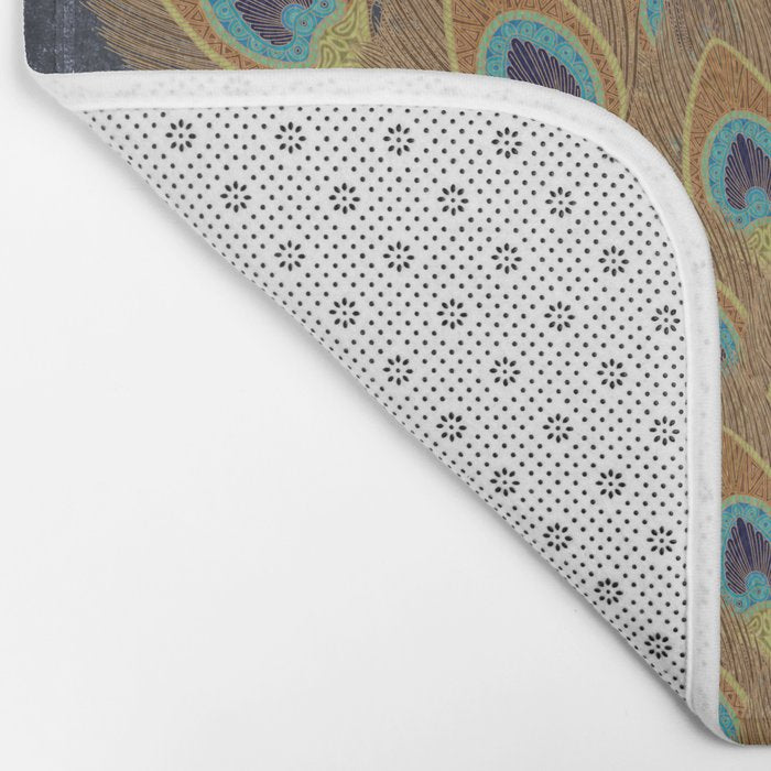 Peacock Art Deco Bath Mat Gallery Image 2