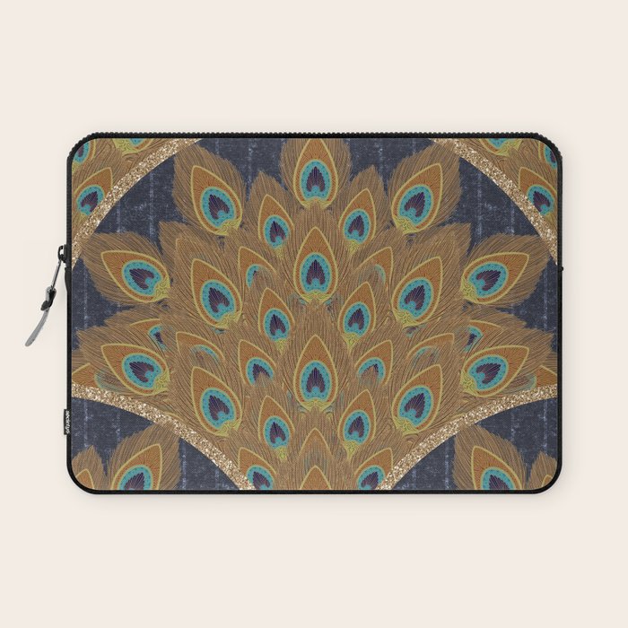 Peacock Art Deco Laptop Sleeve Gallery Image 1