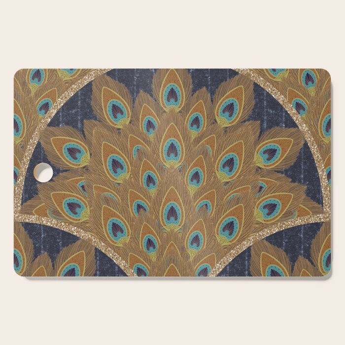 Peacock Art Deco Cutting Board Gallery Image 1