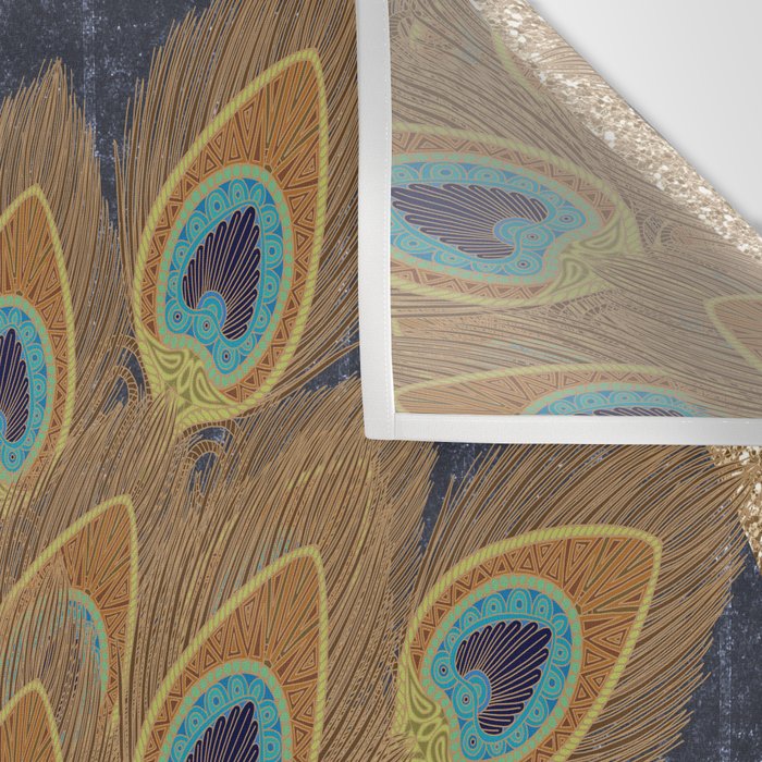 Peacock Art Deco Wall Tapestry Gallery Image 3