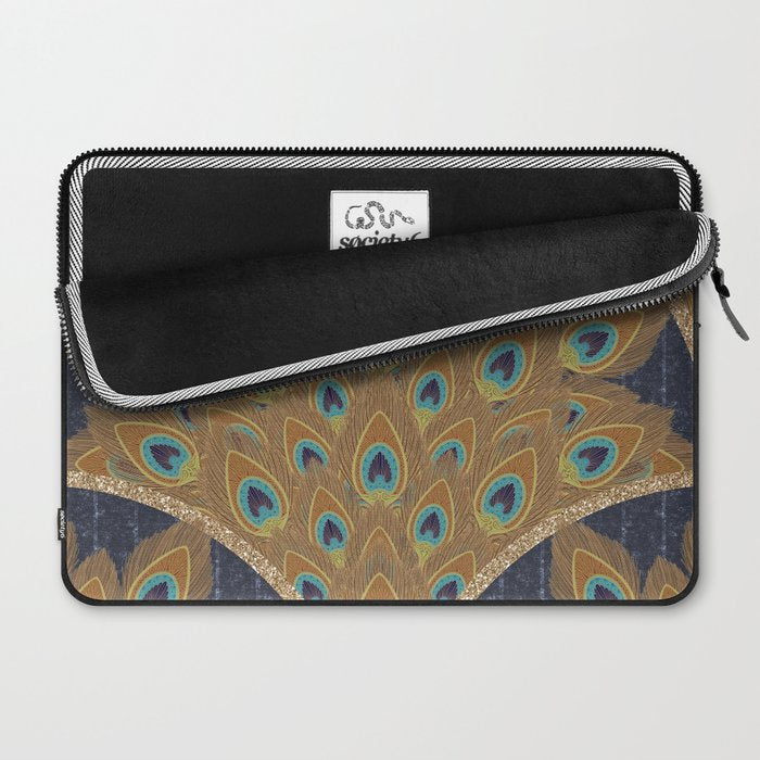 Peacock Art Deco Laptop Sleeve Gallery Image 2
