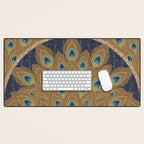 Peacock Art Deco Desk Mat Gallery Image 1