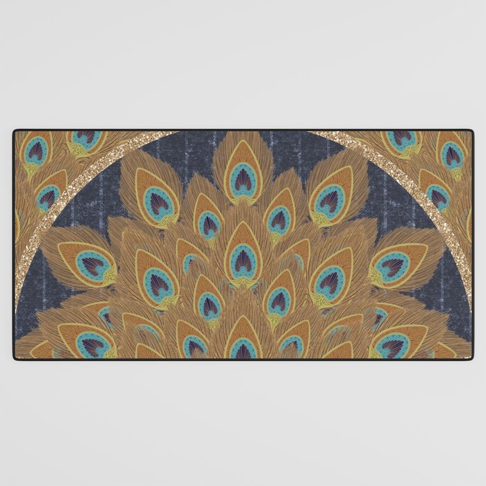 Peacock Art Deco Desk Mat Gallery Image 3