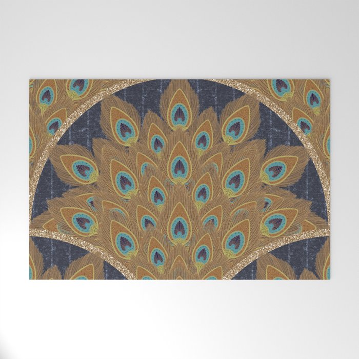 Peacock Art Deco Welcome Mat Gallery Image 1