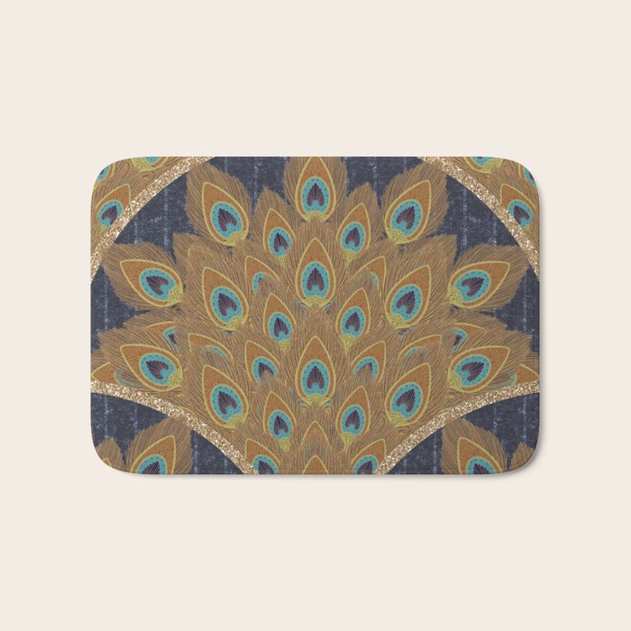 Peacock Art Deco Bath Mat Gallery Image 1