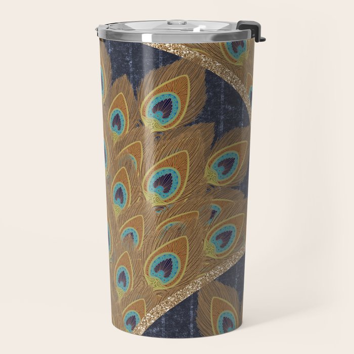 Peacock Art Deco Travel Mug Gallery Image 2