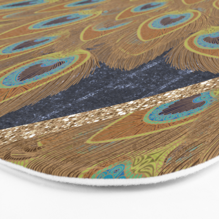 Peacock Art Deco Bath Mat Gallery Image 3