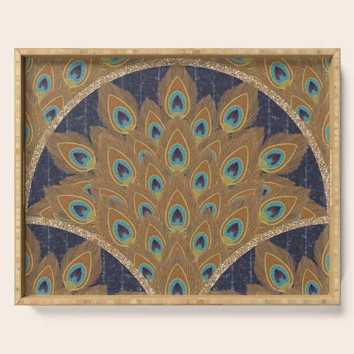 Peacock Art Deco Serving Tray Gallery Image 1