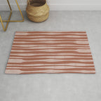 Riverbed Stripes Textured Stripe Pattern in Baked Clay Rug Gallery Image 1