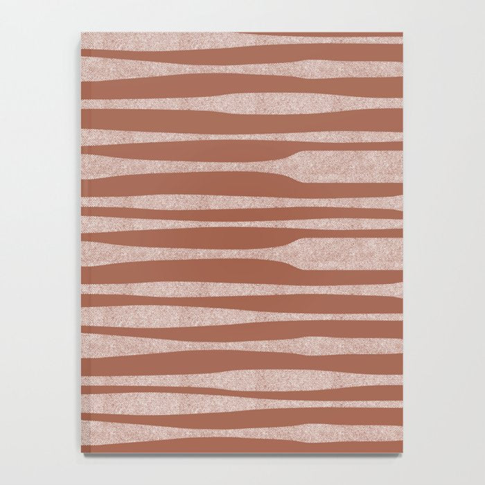 Riverbed Stripes Textured Stripe Pattern in Baked Clay Notebook Gallery Image 4