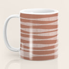 Riverbed Stripes Textured Stripe Pattern in Baked Clay Coffee Mug Gallery Image 3