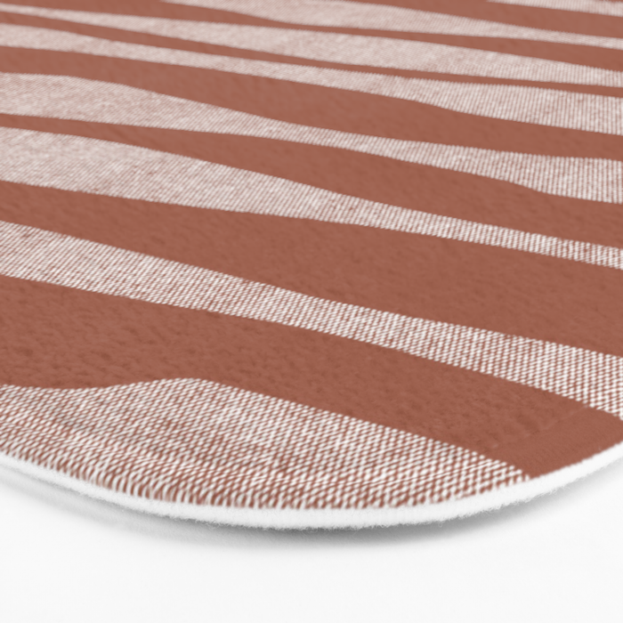 Riverbed Stripes Textured Stripe Pattern in Baked Clay Bath Mat Gallery Image 3