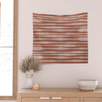 Riverbed Stripes Textured Stripe Pattern in Baked Clay Wall Tapestry Gallery Image 2