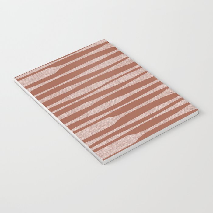 Riverbed Stripes Textured Stripe Pattern in Baked Clay Notebook Gallery Image 3