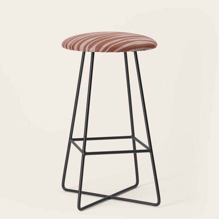 Riverbed Stripes Textured Stripe Pattern in Baked Clay Stool Gallery Image 1