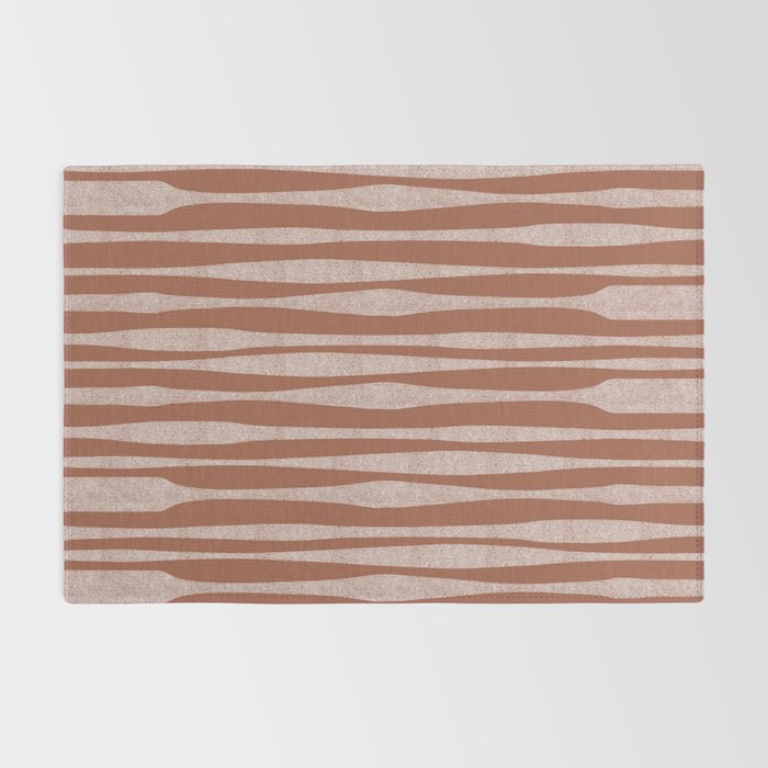 Riverbed Stripes Textured Stripe Pattern in Baked Clay Rug Gallery Image 2