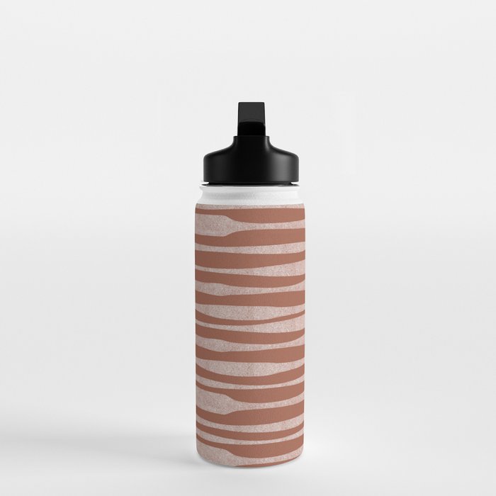 Riverbed Stripes Textured Stripe Pattern in Baked Clay Water Bottle Gallery Image 3