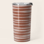 Riverbed Stripes Textured Stripe Pattern in Baked Clay Travel Mug Gallery Image 2