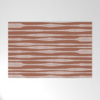 Riverbed Stripes Textured Stripe Pattern in Baked Clay Welcome Mat Gallery Image 1
