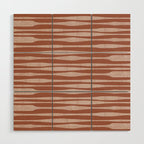Riverbed Stripes Textured Stripe Pattern in Baked Clay Wood Wall Art Gallery Image 1