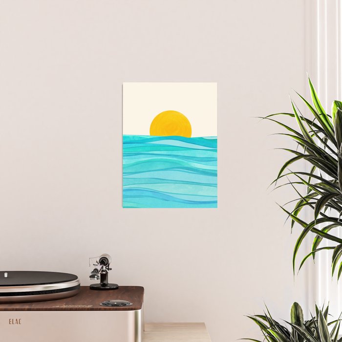 Ocean View Colorful Landscape Poster Gallery Image 2