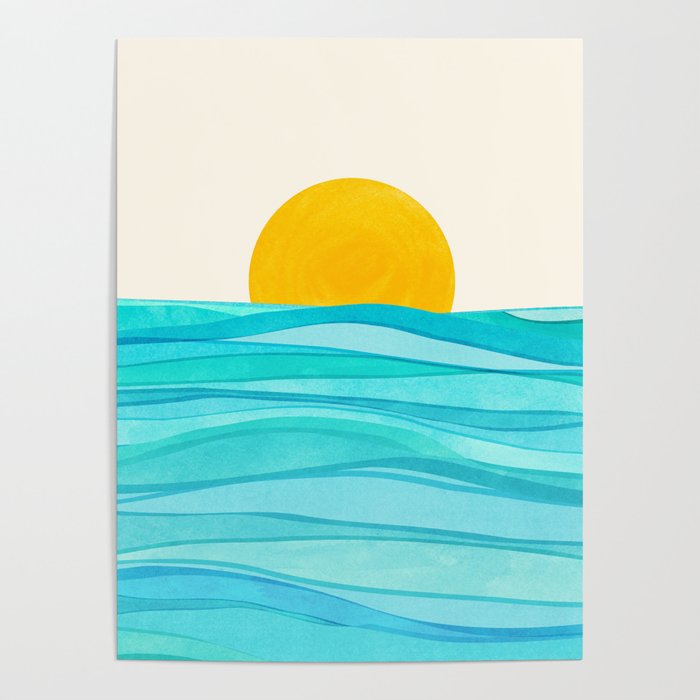 Ocean View Colorful Landscape Poster Gallery Image 4