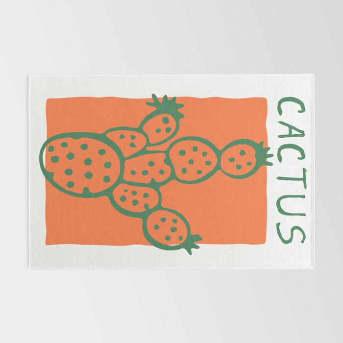 Hand drawn cactus plant doodle art Rug Gallery Image 2