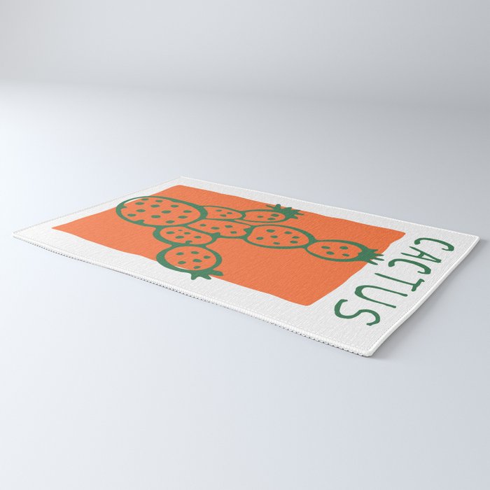 Hand drawn cactus plant doodle art Rug Gallery Image 3