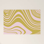 swirly groovy marble chartreuse and soft pink Welcome Mat Gallery Image 1