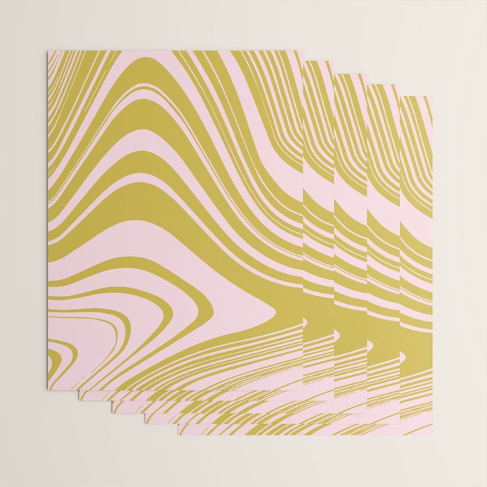 swirly groovy marble chartreuse and soft pink Wrapping Paper Gallery Image 3