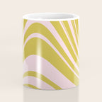 swirly groovy marble chartreuse and soft pink Coffee Mug Gallery Image 4