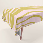 swirly groovy marble chartreuse and soft pink Tablecloth Gallery Image 1