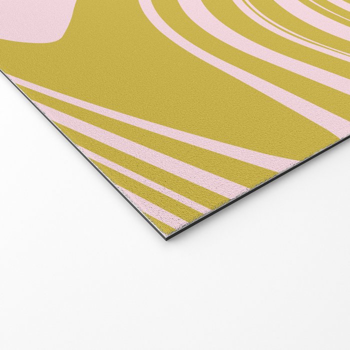 swirly groovy marble chartreuse and soft pink Welcome Mat Gallery Image 2